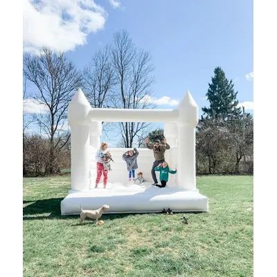 US Stock Inflatable White Bounce House PVC Inflatable Bouncy Castle/Moon Bounce House/Customization