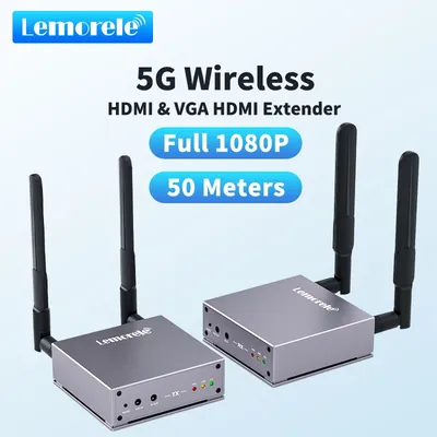 Lemorele HDMI Wireless Extender 200 Meter 5GHz/2.4GHz Dual Band Video Transmitter & Receiver 1080P