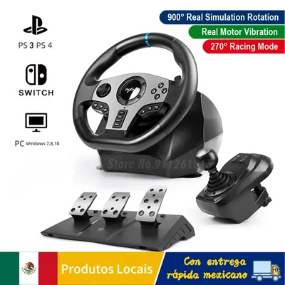 PXN V9 270°/900° Gaming Steering Wheel for PC Windows 7/8/10/11/PS4/PS3/Switch/Xbox One/Xbox Series