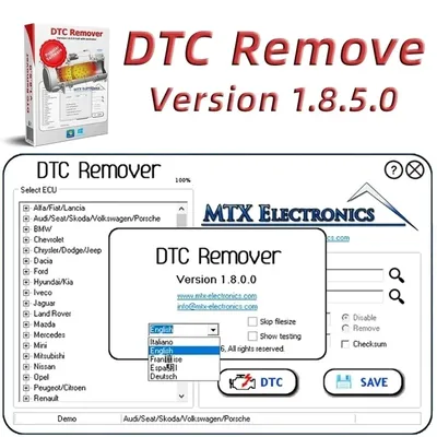 DTC Remover 1.8.5.0 With Keygen +9 Extra ECU Tuning Software ECU Full For KESS KTAG FGTECH OBD2