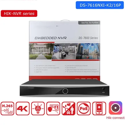 Hikvision 16CH POE AcuSense 4K NVR 2SATA interface for HDD CCTV Surveillance Video Network Recorder