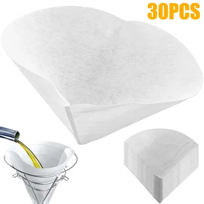 30pcs Filter Paper Fryer Oil Filter Cone Disposable Coffee Filters Cooking Oil Filter Cones Maple