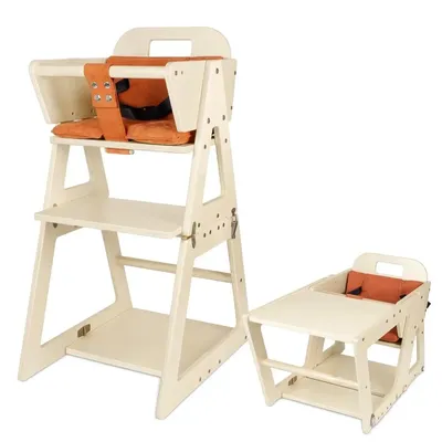 2 in 1 Baby High Chair, Wooden High Chairs for Babies and Toddlers, Convertible Baby High Chair &