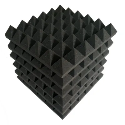 2 in. x 12 in. x 12 in. Square Sound Absorbing Acoustic Foam Panels in Black (36-Pack)