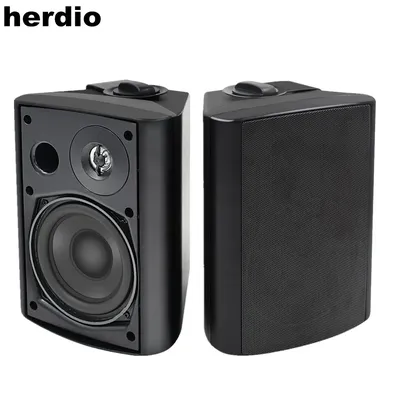 Herdio 5.25 Inch Indoor Outdoor Bluetooth Speakers Patio Waterproof Wired Wall Mount System 300