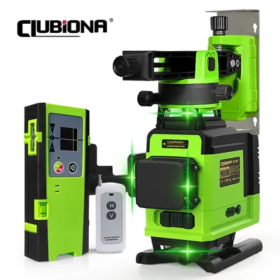 CLUBIONA 4D 16 Lines Super Powerful Green Beam Laser Level Remote Control Pulse mode Detector With