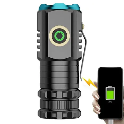 Rechargeable Flashlights Tail Magnetic Suction Mini Pocket LED Flashlight High Lumens Mini Portable