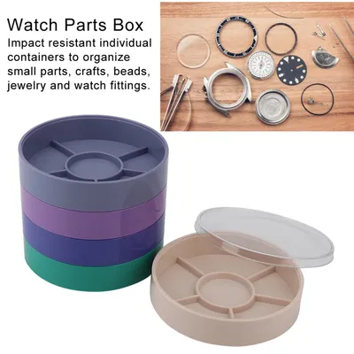 5 Layer Watch Parts Storage Box Watch Tools for Screw Component Movement Hardware Parts(Round)