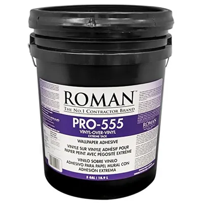 PRO-555 Extreme Tack Vinyl Wallpaper Adhesive 5 Gallons Strong Adhesion Tan Paste Easy Installation