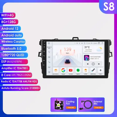 Android Auto Audio Wireless Carplay for Toyota Corolla E12 2007 2008 2009 2010 2011 Radio Car Stereo Multimedia Player Autoradio