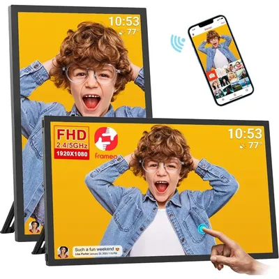 64GB 21.5inch FRAMEO Digital Photo Frame with 1920x1080 FHD IPS LCD Touch Screen, Dual-WiFi Share