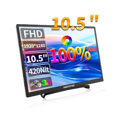 HGFRTEE 10.5 inch Portable Monitor 420Cd/m ² FHD 1280P 100% SRGB Laptop Second Screen For Mac Xbox