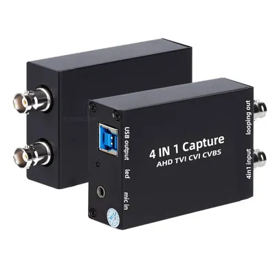 4-in-1 Capture AHD,CVBS,TVI,CVI Camera Signals Into USB Signals, Collects and Records Video Through