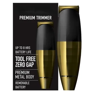 Beard Trimmer for Men - Gold Edition Cordless Trimmer, 8 Hour Rechargeable Battery Life, Tool Free