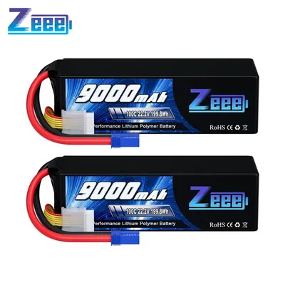 2pcs Zeee 6S 9000mAh Lipo Battery 22.2V 100C Softcase with EC5 Plug for RC Car FPV Drone Desert