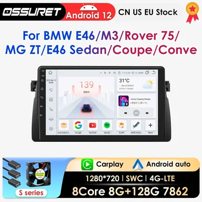 AI Carplay Android Car Radio for BMW E46 M3 318/320/325/330/335 Rover 75 Coupe Navigation GPS Audio