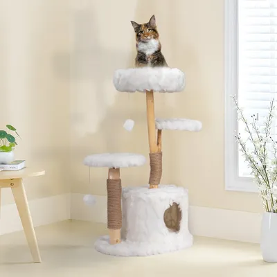 Modern Cat Tree, Natural Branch Cat Tower, Luxury Cat Condo, Indoor Cat Furniture, Kitten Cat Gift,