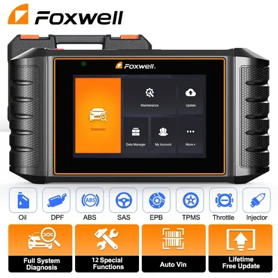 2024 Foxwell NT726 OBD2 Scanner All Systems Oil EPB 12 Reset D.PF Battery Registration Code Reader