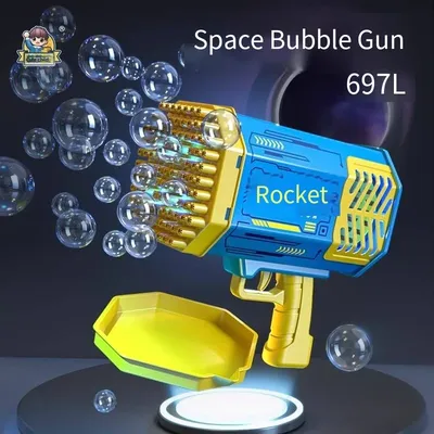 Bubble Machine Gun, 69 Holes Bubbles Gun Kids Toys for Girl Boy Adult, Outdoor Gift for Birthday