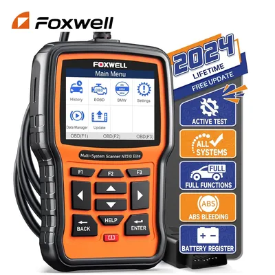 Foxwell NT510 Elite OBD2 Scanner For BMW All System Code Reader ABS SRS DPF TPMS Active Test OBD2