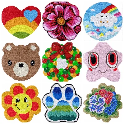 Latch Hook,Carpet Embroidery,Rug Kits,DIY,Cartoon,Cross Stitch,Wool Pillow,3D,Latch Hook Kits,Rug