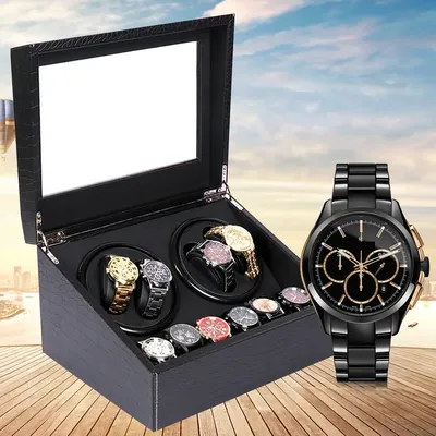 4+6 Hot Sale Black High Quality Watch Winder Automatic Watch Display Box Luxury Storage Box Put Down