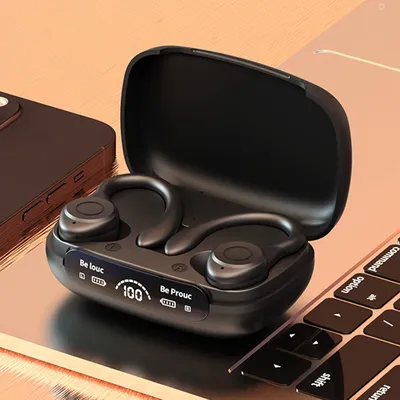 Wireless Headset Ear Hook Noise Reduction Gaming Earphones Bluetooth-Compatible5.3 Power Display