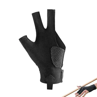 Pool Gloves Left Hand Three Finger Breathable Billiard Gloves Sport Gloves For Women & Men Left