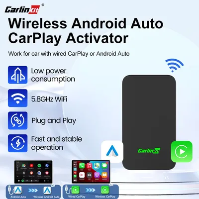 CarlinKit 5.0 Mini Android Auto Wireless CarPlay Adapter 2.4G&5.8Ghz WiFi BT 5.0 Plug And Play Car