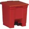 Red Wastebasket Commercial Products Front Step On Trash Can Bin 8 Gallon Household Cleaning Tools