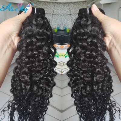 Alisky Curly Hair Bundles Raw Indian Hair Bundle Kinky Curly Bundles 1/3/4 PCS Remy Hair Extensions