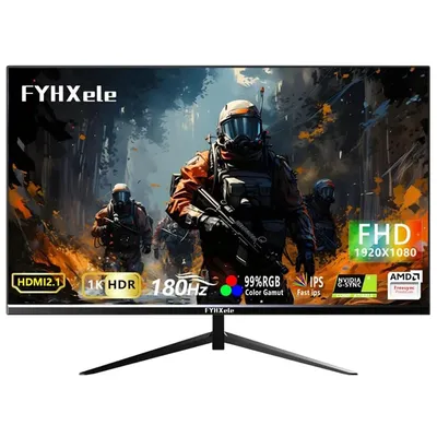 FYHXele 24Inch 180Hz Gaming Monitor 1K FHD Computer Display 1ms Response Time Eye Care Screen LCD