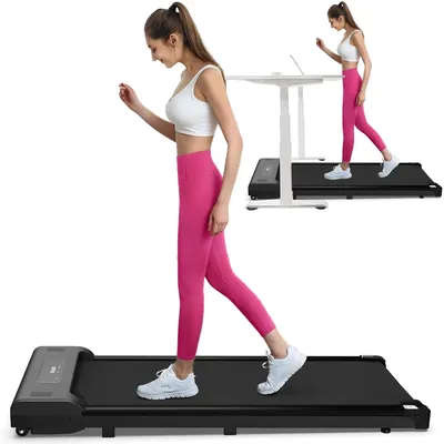 Undertable treadmill, portable treadmill with remote LED display, home and office jogger (265