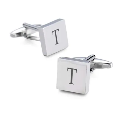 Classic Custom Men's Square Engraved Initials Cufflinks Personalized Name Stainless Steel Cufflinks