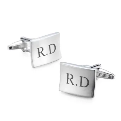 Personalized Initials Cufflinks for Men Stainless Steel Custom Engraved Name Cufflinks Classic