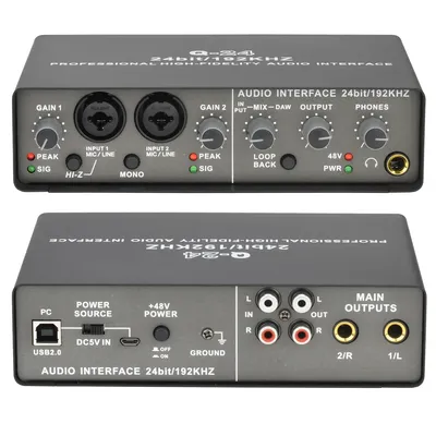 Teyun Q24 Universal Professional Audio Interface USB Computer Arranger Sound Card With Monitor