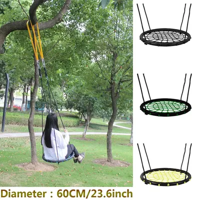 Children Round Nest Nest Swing Indoor And Outdoor Hanger Children Net Rope Stout Swing Baby Toys