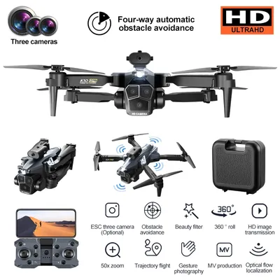 K10MAX Foldable Drone: Portable, Altitude Hold, Trajectory Drawing, 2.4G Signal, Smartphone Control.