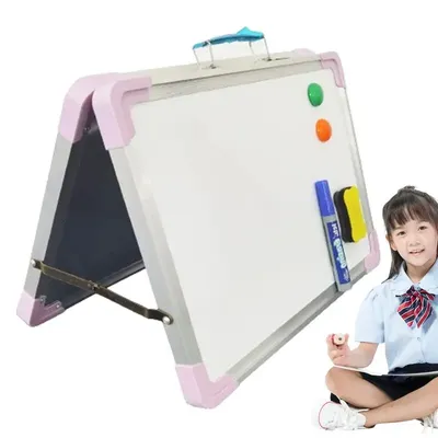 White Magnetic Board Desktop Marker Board Foldable 16x12in Magnetic Dry Erase Board For Kids Writing