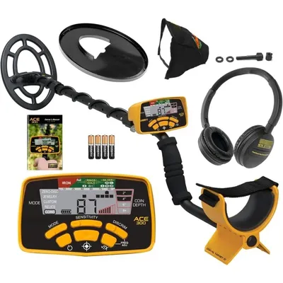 Garrett ACE 300 Metal Detector with Waterproof Coil and Headphone Plus Accessories