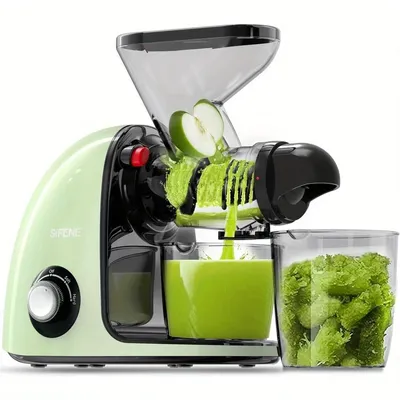 2nd Edition Cold Press Juicer, SiFENE Slow Masticating Juicer Machines for Fruit & Vegetable, Juice