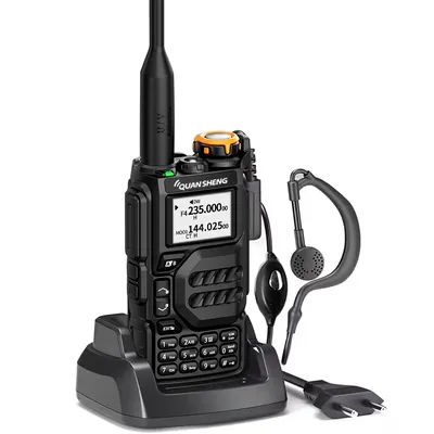 UVK5 AM/FM/DTMF walkie Talkie 200 Channel Type-C Charging Three Frequency Receiving walkie Talkie