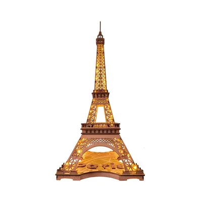 Robotime Rolife Night of the Eiffel Tower 3D Wooden Puzzle for Teens Adult Miniature Views of Famous