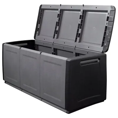 LifeXL decoration box p/ garden 138x53x57cm 330L dark gray and black Household storage collection