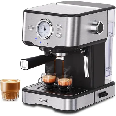 Espresso Machine High Pressure,Compact Super Automatic Espresso Machines with Milk Frother Steam