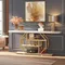 Tribesigns 70.9 inch Extra Long Console Table, Modern Gold Sofa Table Behind Couch with Storage, 4