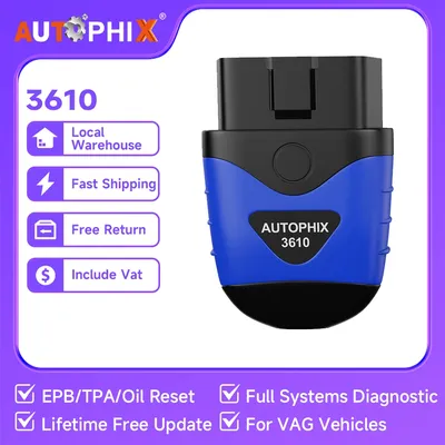 Autophix 3610 OBD2 Code Reader Full System Read Erase Fault Code EPB ETC Oil Reset Battery Voltage