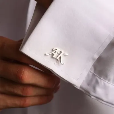 Personalized Letter Cufflinks Customised Name Silver Color Wedding Cufflinks For Men Groomsmen Gift