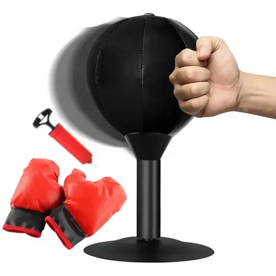 Desk Punching Bag Boxing Bag For Standing Desk Small Rage Bag With Suction Cup Reflex Strain And