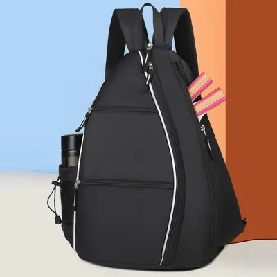 Racket Sling Bag Hole Ball Racket Single Shoulder Backpack Bag Ergonomic Design Sports Racket Bag